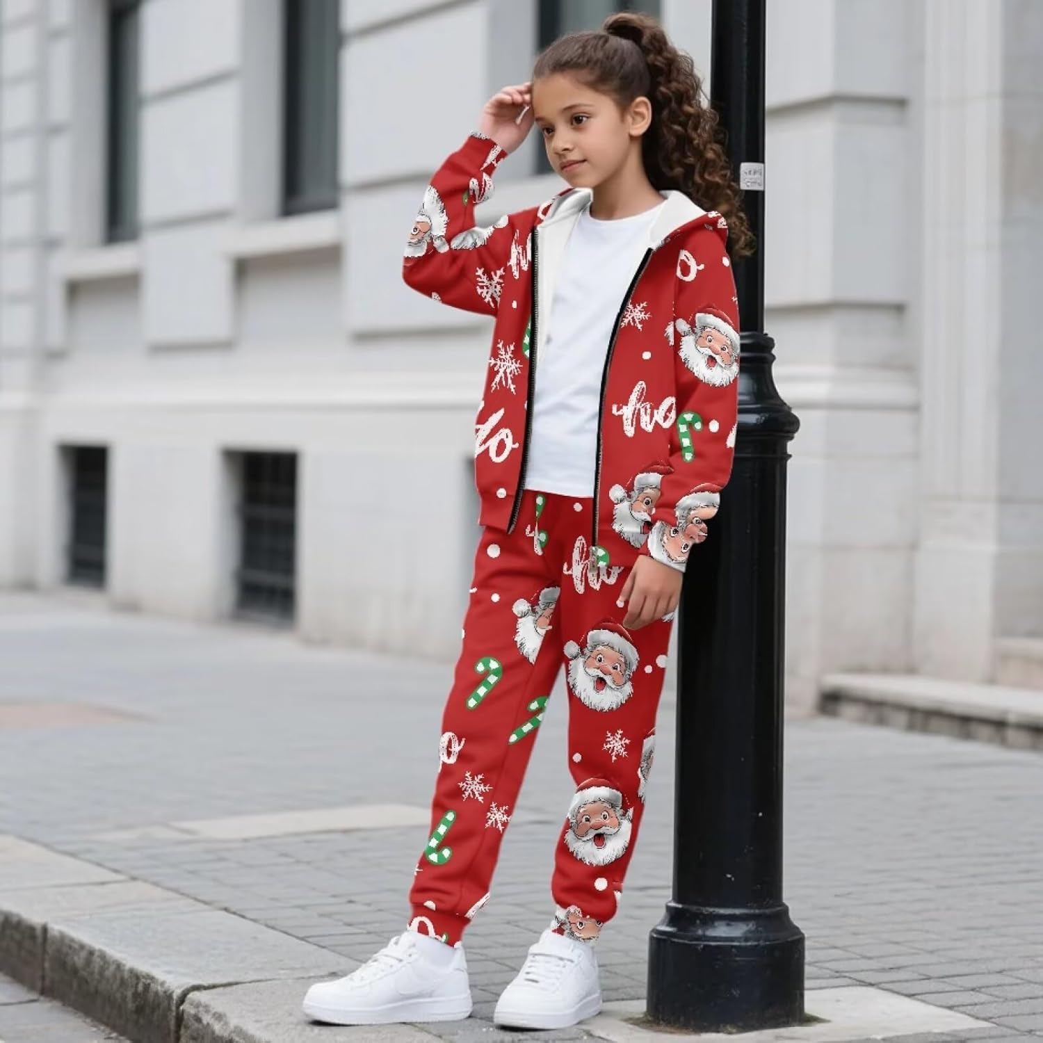 Girls 2 Piece Outfits Sweatsuits Zip Up Hoodie Sweatshirt and Pants Athletic Tracksuit Jogger Set Age 6-15T