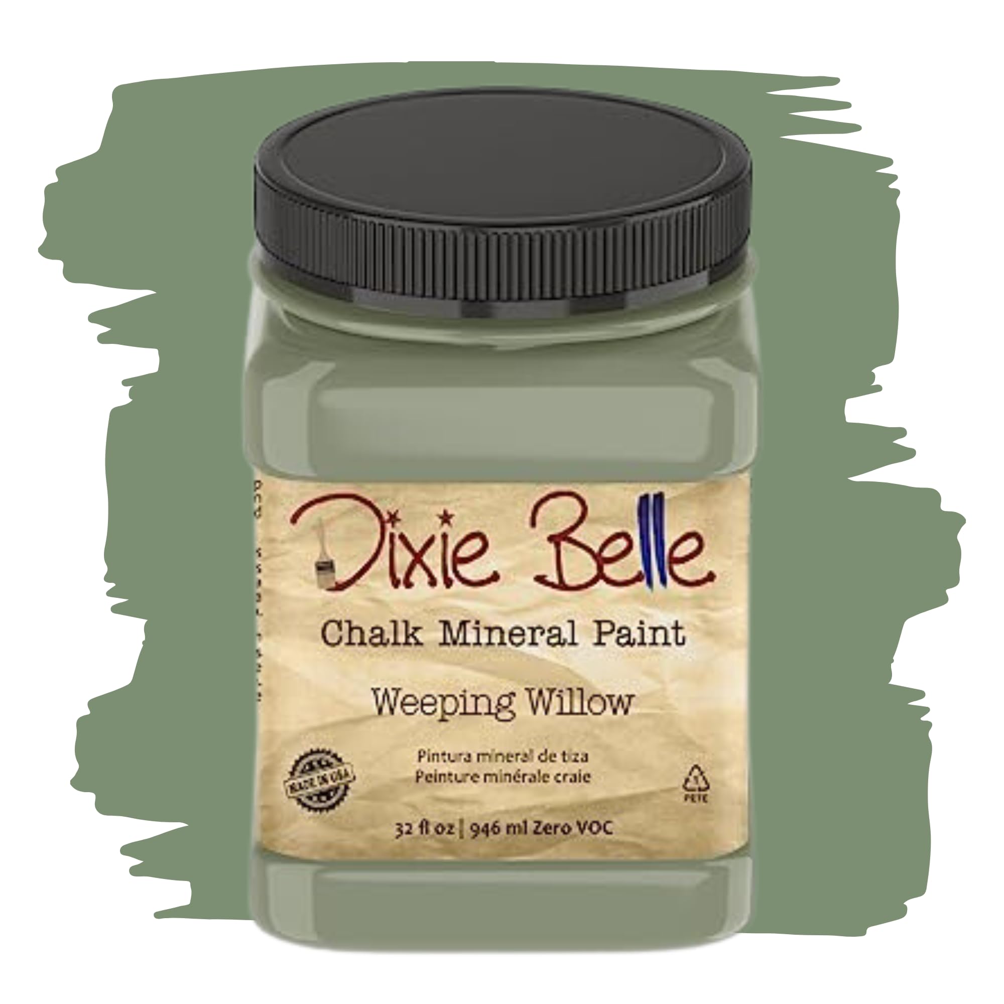 Dixie Belle Paint Company Chalk Finish Furniture Paint - Caviar (32oz) - Matte Black Chic Chalk Mineral DIY Furniture Paint — view 205