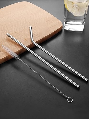Miniatura 2 de ZogeeZ Juego de 20 pajitas de acero inoxidable de 10.5 pulgadas reutilizables para beber y cepillos de limpieza
