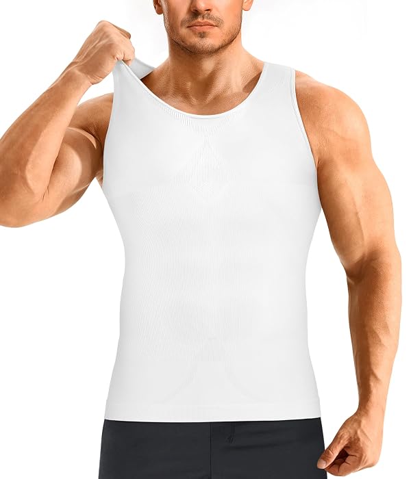 Eleady Sleeveless Compression Shirt Mens Shaper Tank Top Slim Fit Slimming Undershirt - White,X-Large/XX-Large by Eleady - Used condition - US$8.99