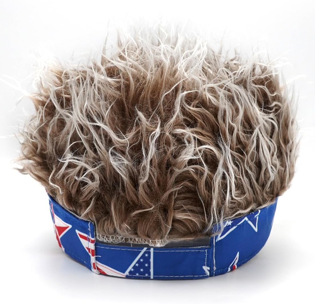 Mens Visor Cap Wig Spiked Adjustable Baseball Cap Golf Hats - Image 4