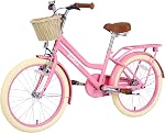 20 Filles de pouce vélo,Girls vélo avec panier pour 7-10 ans vieux enfants,Filles vélo avec kiosque,Pas de roues d'entraînement inclus,Single Speed,Couleurs multiples