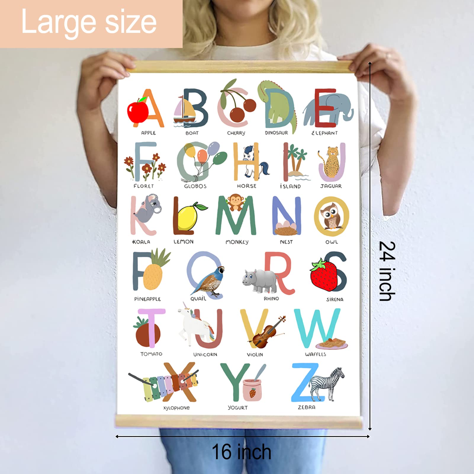 Amazon｜アルファベットポスターアートプリント 木製マグネット