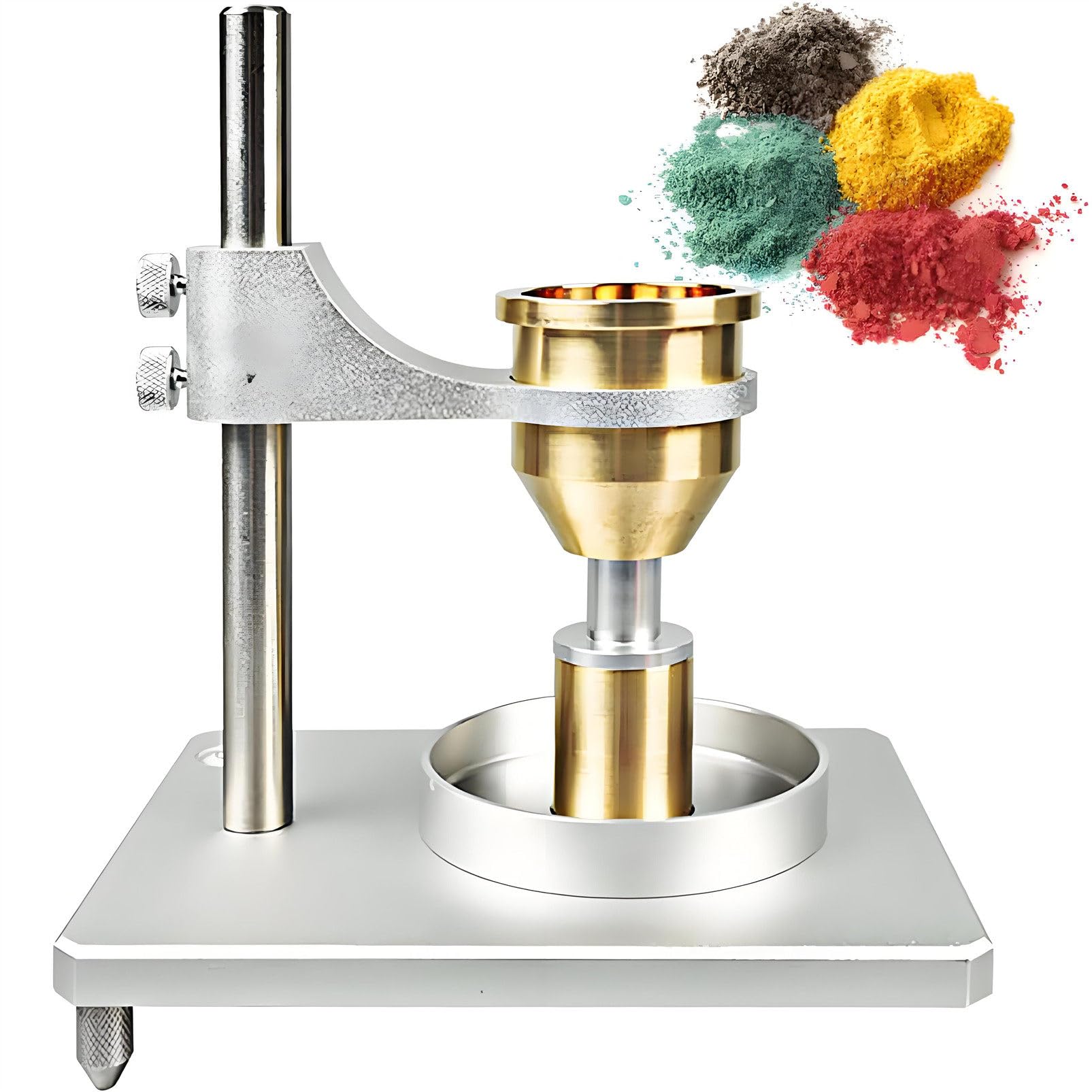 Misuratore di Portata di precisione per polveri con imbuti in Ottone da 2,5 mm e 5 mm: Misura la Portata e la densità apparente, Certificato ASTM/ISO per Laboratorio e Industria Brass-2.5mm