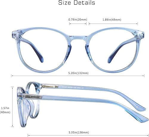 Miniatura 3 de VisionGlobal Lentes de bloqueo de luz azul para mujereshombres, lectura en computadora, elegante marco ovalado