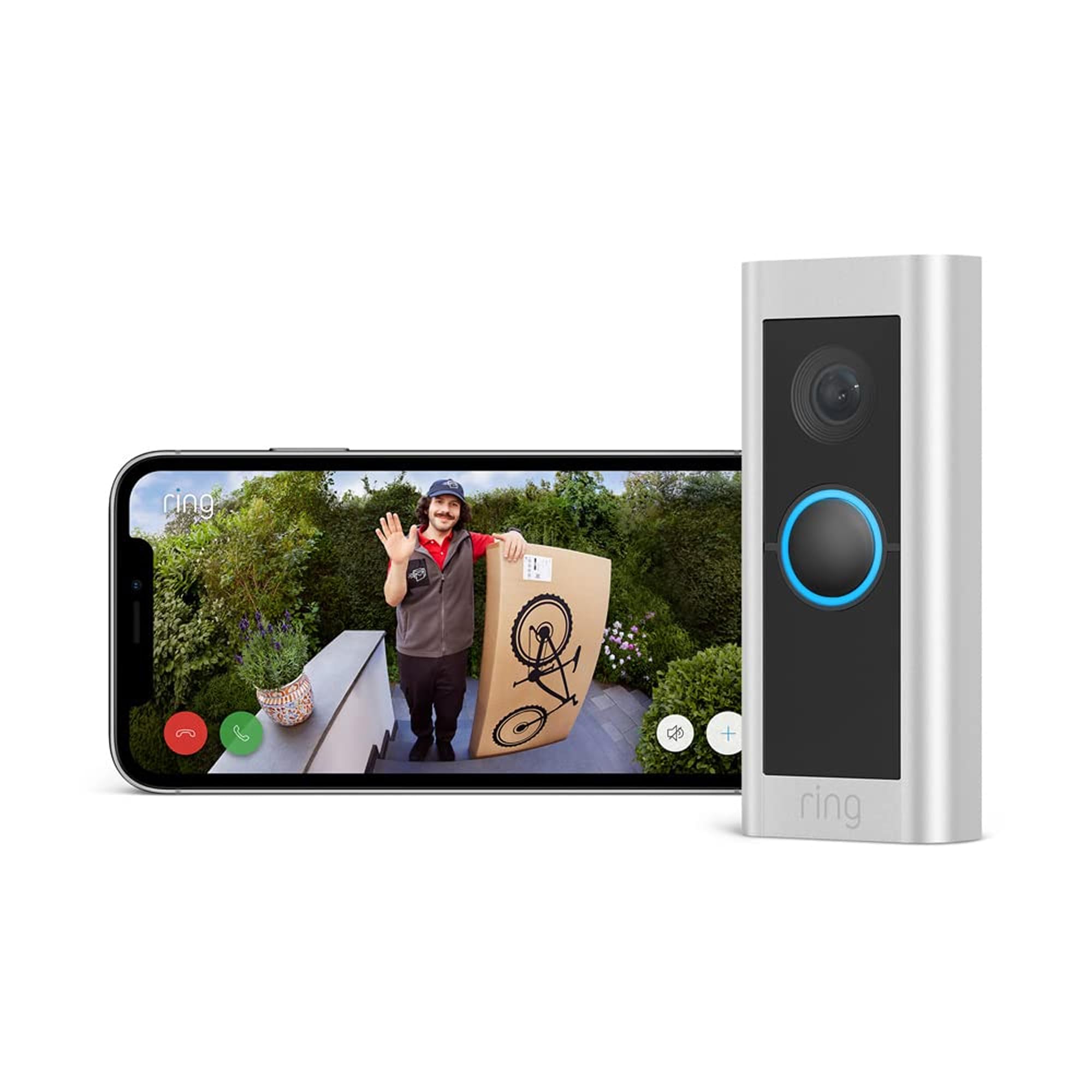 Ring Videocitofono Pro cablato (Wired Video Doorbell Pro) + Chime (3ª gen.) | campanello con telecamera, video HD 1536p, video a figura intera, con cablaggio | Prova gratuita di 30 giorni di Ring Home