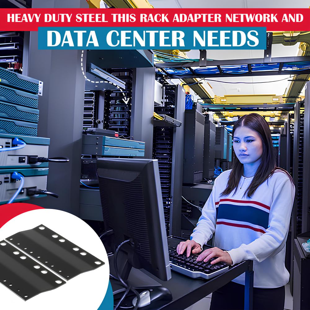 CablesAndKits Adaptateur rack 3RU (unité 3 racks), convertit un rack de 58,4 cm à un espacement de 48,3 cm, pour ordinateurs, serveurs ou équipements réseau