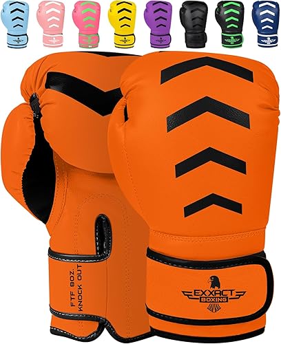 Miniatura 9 de Exxact Sports Knockout - Guantes de boxeo juveniles para niños (3-15 años) con protección acolchada y soporte para la muñeca, guantes de boxeo de