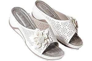 Sursell Vintage Flower Orthotic Sandals: Enhanced Comfort for Elegant Strolls