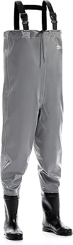 Foxelli Chest Waders - 2-ply Nylon/PVC Waterproof Lightweight Fishing Waders