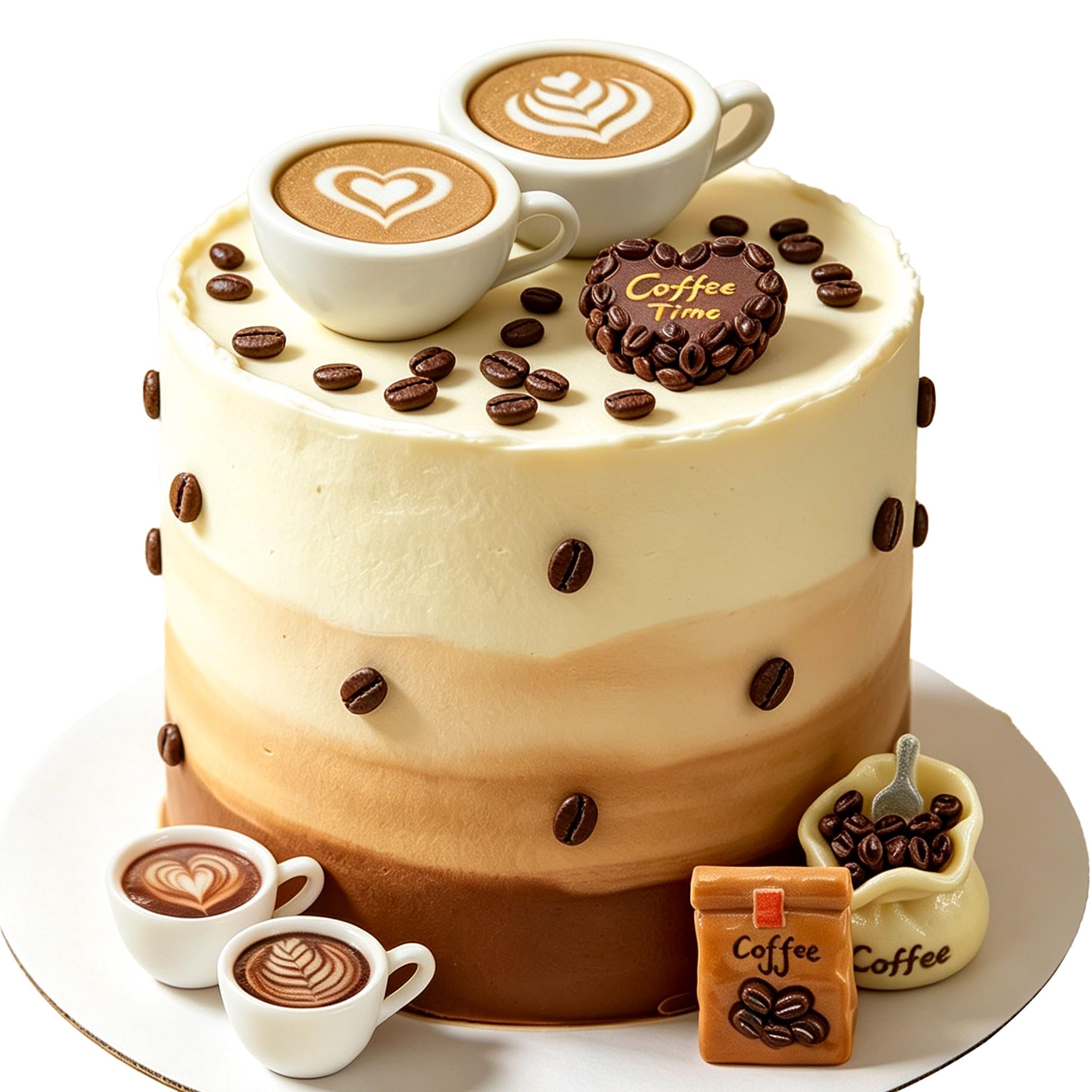 Coffee Birthday Decorations Cake Topper Latte Fan Coffee Party Decorations Supplies for Birthday Baby Shower