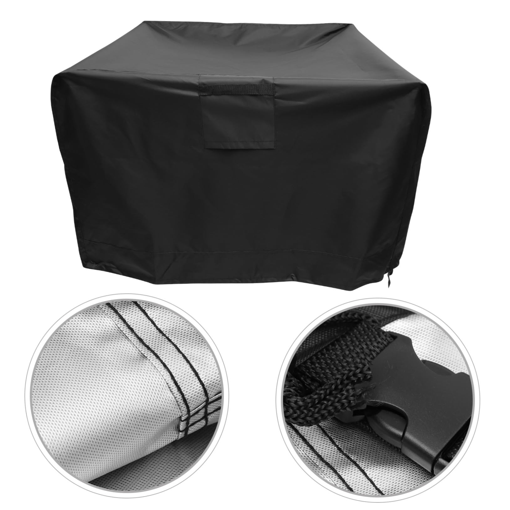 Copertura Protezione Completa Oxford 420d Nero per Barbecue da Esterno Resistente alle Intemperie, Anti-invecchiamento per Grill Rotondo