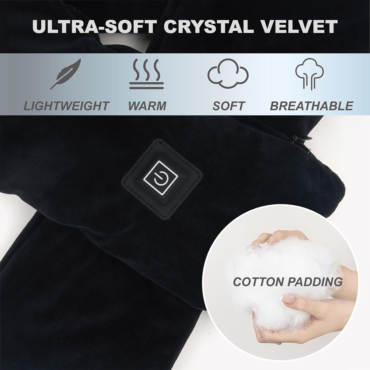 Cordless Heated Scarf, Neck Heating Pad for Pain Relief, Rechargeable Neck Warmer with 3 Heat Levels, Portable Electric Scarf for Stiff Neck with 5000mAh Power Bank（Black） - Image 8