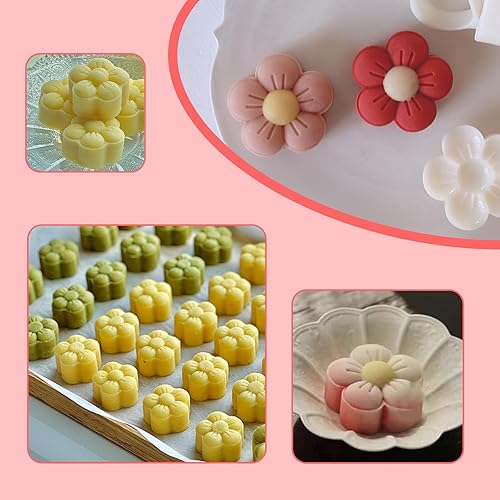 Miniatura 5 de Molde de prensa de pastel de luna de mediados de otoño, sello prensado a mano, molde de prensa de hojaldre de pastel de luna con 1 flor impresa DIY