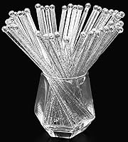 Vista 15 de 50 palitos de plástico con purpurina rosa, paletas de cristal, agitadores de bebidas de café, palitos de piruleta, para el día de San Valentín