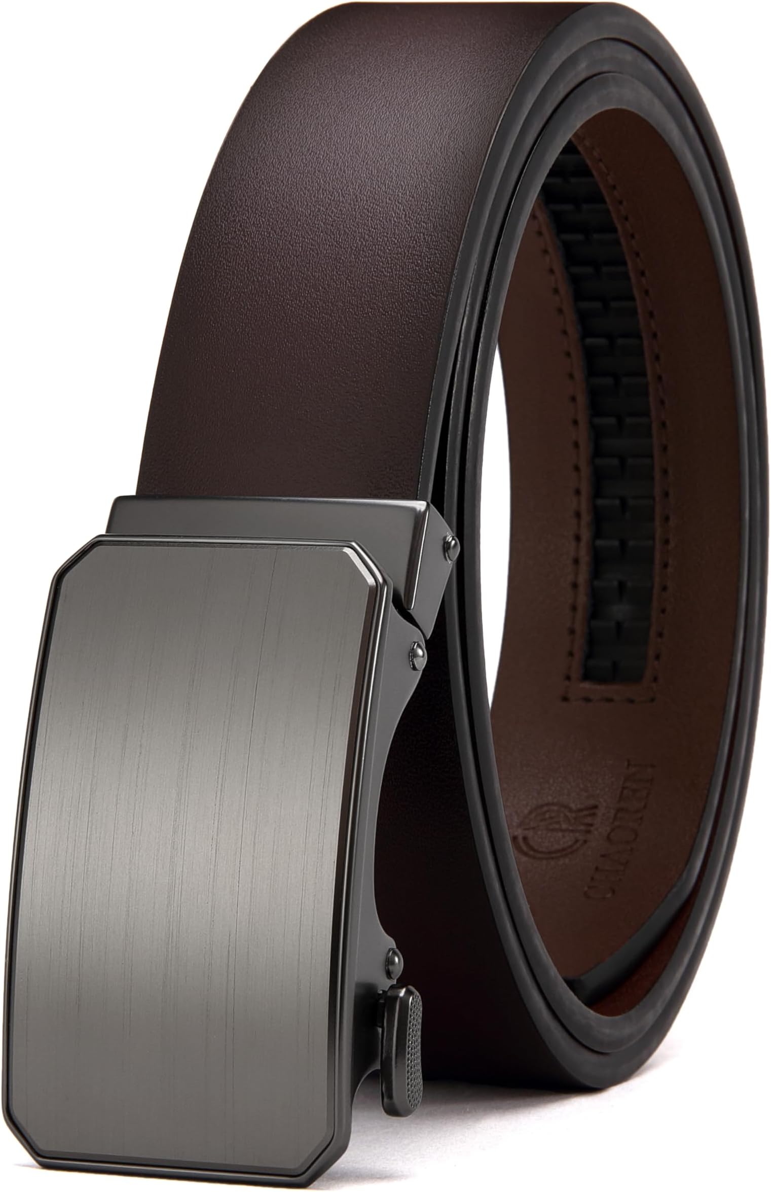 CHAORENLeather Ratchet Belt for men 1 3/8" for Dress Pants - Micro Adjustable Belt Fit Everywhere