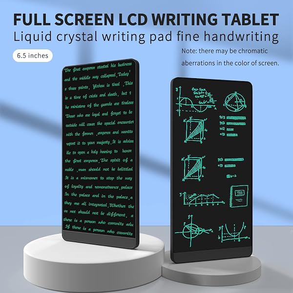 LONGTOO Tablette d'écriture LCD, bloc-notes numérique plein écran pour adultes et enfants, bloc-notes réutilisable avec interrupteur de couloir, dessin, prise de notes et laisser un message, 16,5 cm - 2