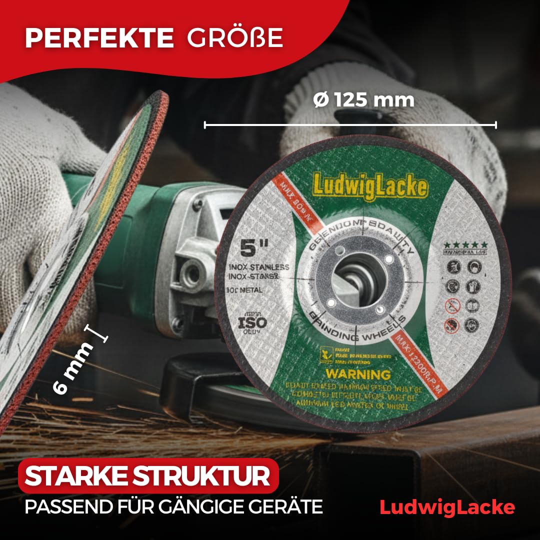 Lot de 10 disques à ébarber en métal flexible Ø 125 x 6 x 22,2 mm