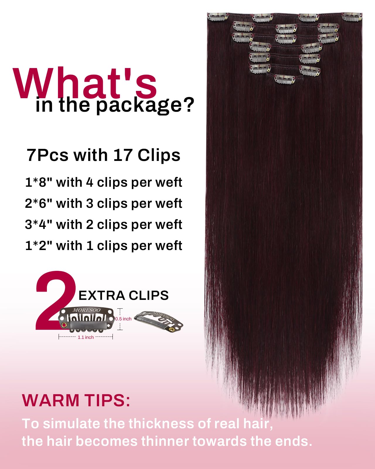 Moresoo Clip in Hair Extensions Real Human Hair Balayage Medium Brown and Blonde Real Hair Extensions Clip in Human Hair for Women Full Head 22 Inch 7pcs/120g #4/6/613 — view 56