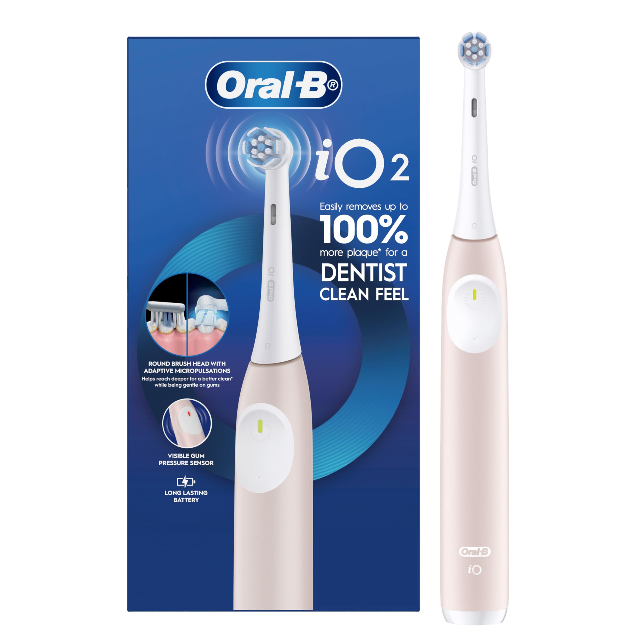 Oral-B iO Series 2 Gentle Clean Electric Toothbrush, Blush Sand