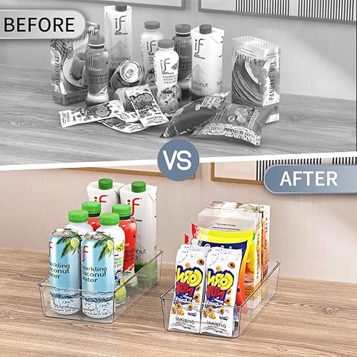 Miniatura 3 de Contenedores organizadores de almacenamiento de alimentos de plástico transparente, paquete de 8 organizaciones de despensa y contenedores de