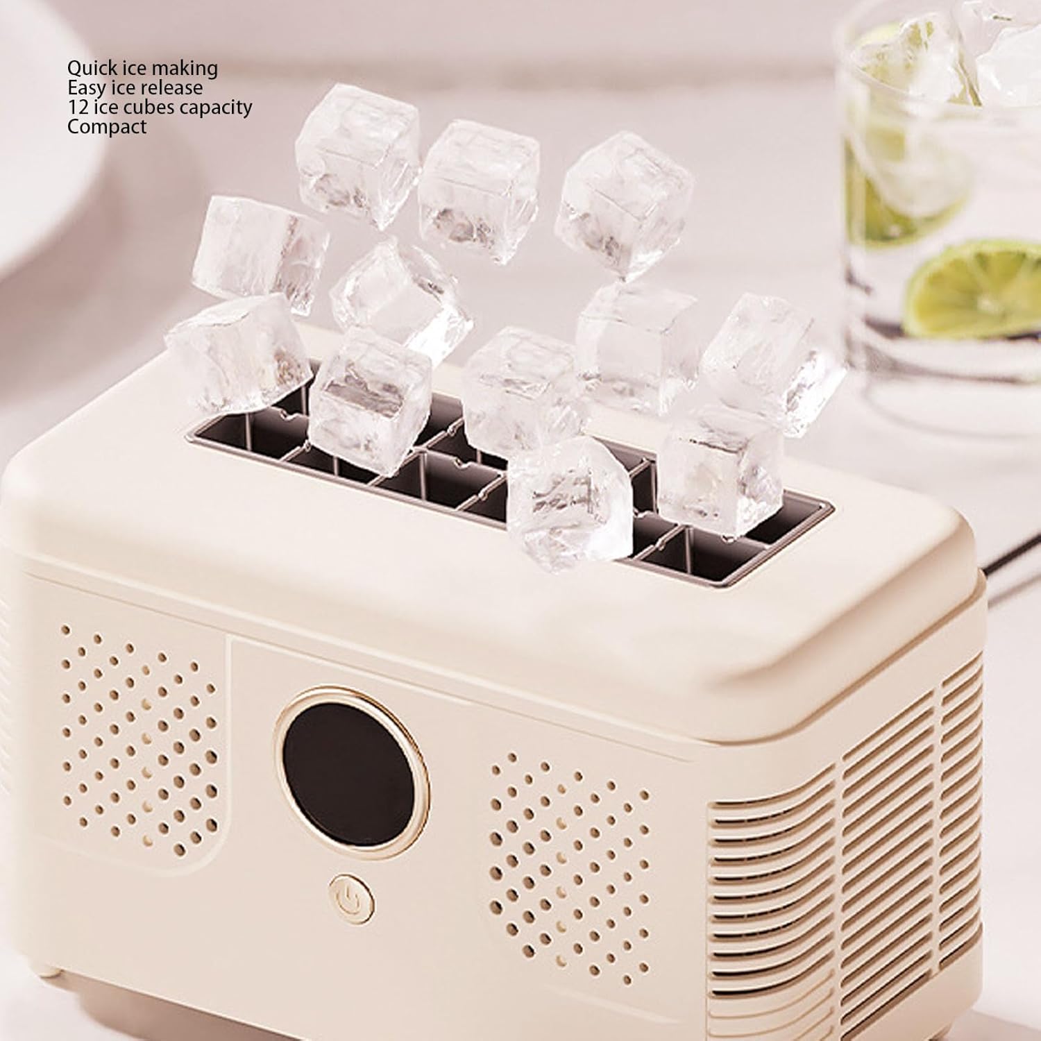 Focket Ice Maker Ice Maker, Portable Compact Countertop Mini Ice Maker Machines with Ice Tongs, Car Electric Manufacturers