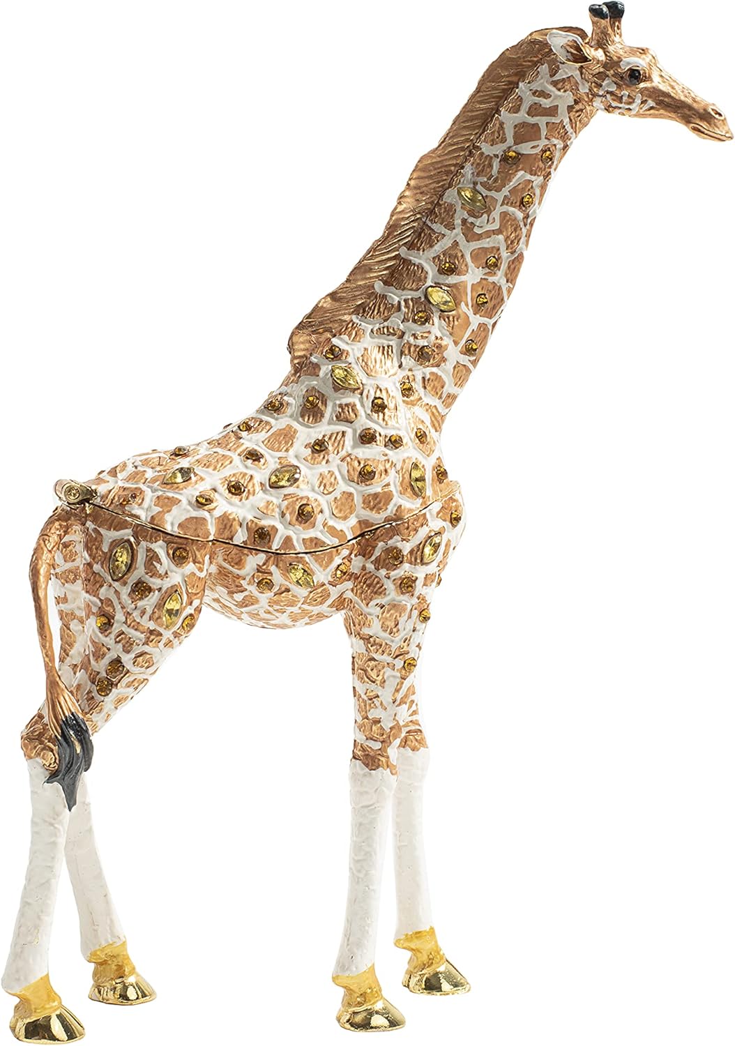 Giraffe Figurine Home Décor Accents Trinket Jewelry Box, Hand-Painted Hinged Animal Trinket Box, Elegant Home Décor & Unique Gift for Animal Lovers