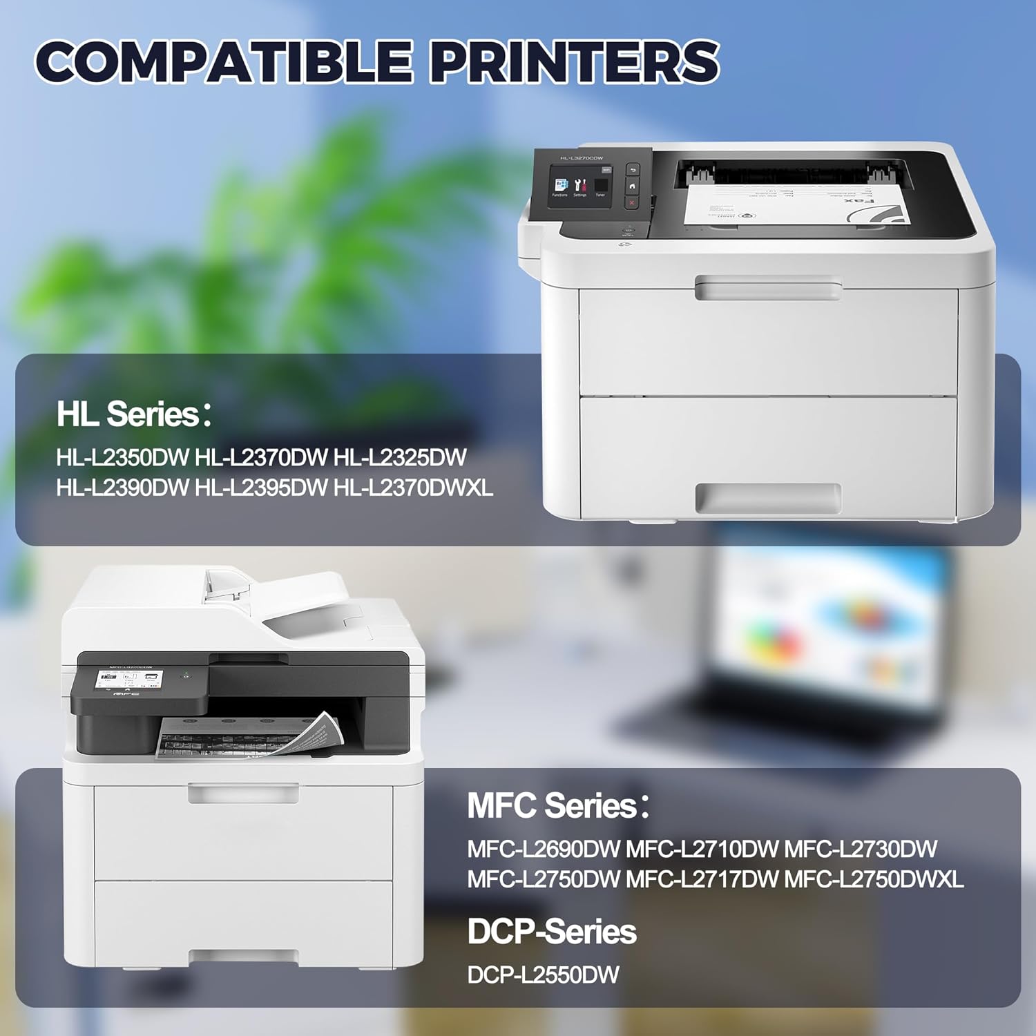 TN760 Toner Cartridges Compatible for Brother TN-760 TN730 TN-730 Toner Work with MFC-L2710DW MFC-L2750DW HL-L2350DW HL-L2395DW HL-L2390DW HL-L2370DW DCP-L2550DW Printer, 4 Pack (Black, 3000 Pages) - Image 2