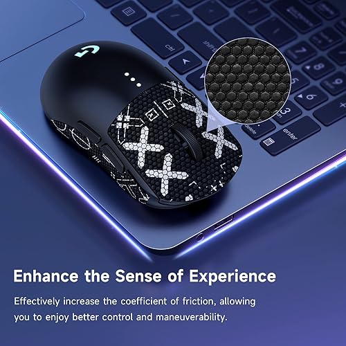 Miniatura 2 de JINGDU Piel antideslizante compatible con el mouse inalámbrico Logitech G PRO, cinta de agarre antideslizante, agarre a prueba de sudor, funda