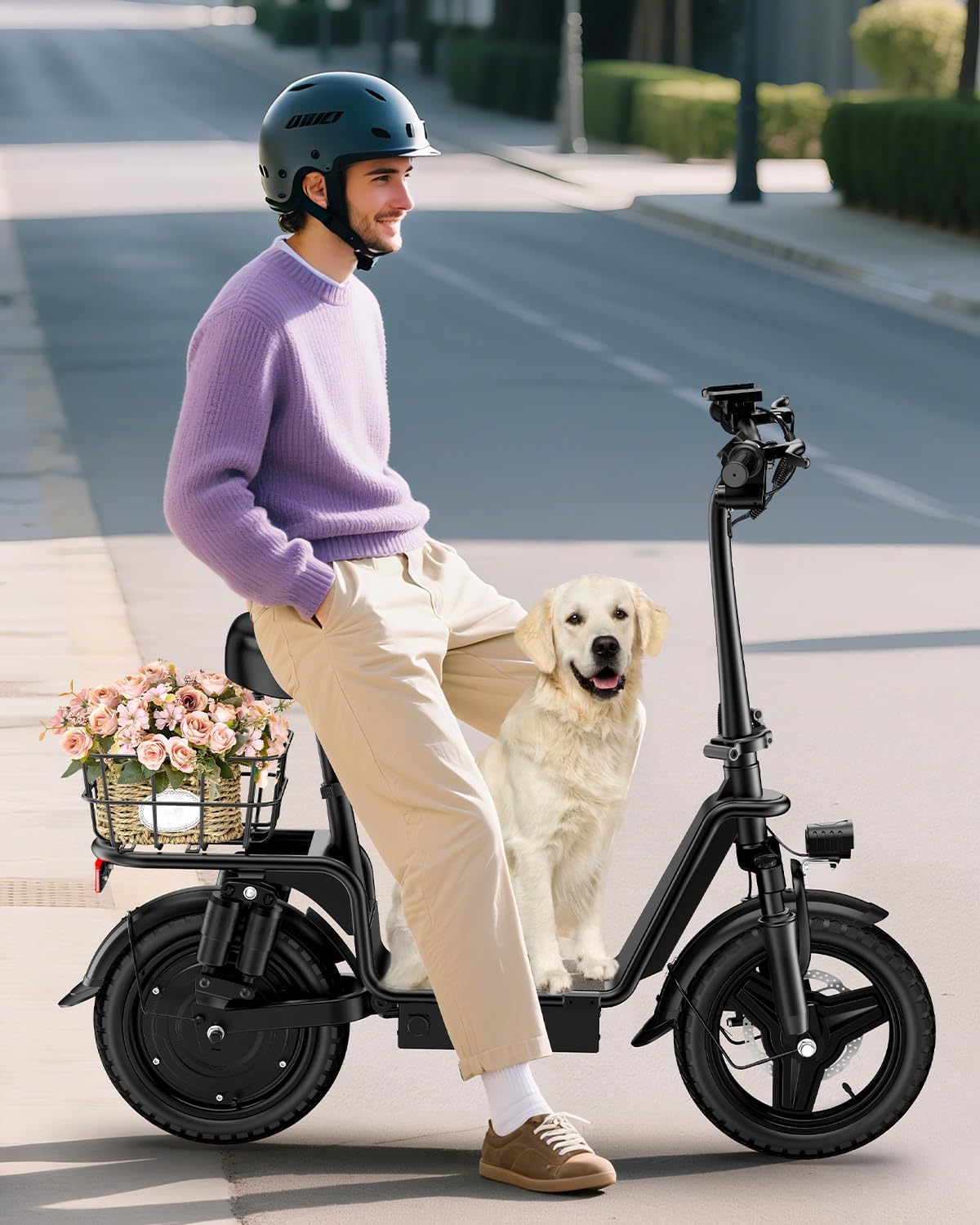 Electric Scooter with Seat for Adults, Peak 1300W Motor, 28-35 Miles Range eScooter, 48V 13Ah Li Battery, 20MPH Foldable Commuter E-Scooter with Basket, Max 330LBS, UL2272 Certified, C14 PRO