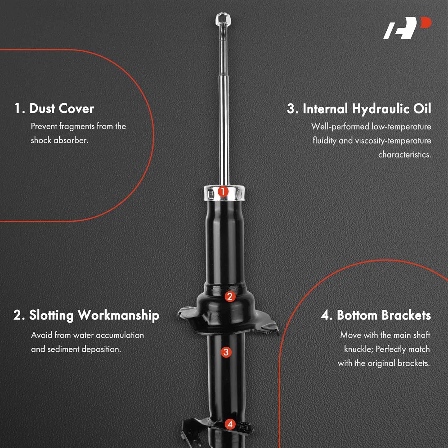 A-Premium Front Pair (2) Shock Absorber Strut Assembly Compatible with Acura RL 1996 1997 1998 1999 2000 2001, Driver and Passenger Side