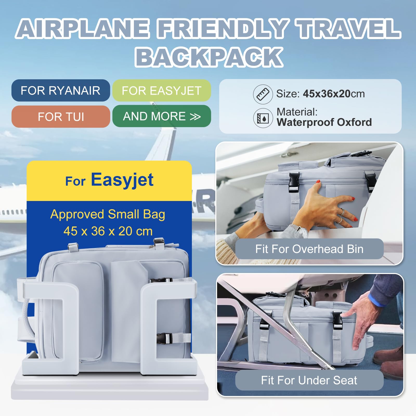 SZLX Zaino da viaggio grande da donna da escursionismo sportivo da esterno impermeabile da scuola casual laptop da 14 pollici con porta di ricarica USB scomparto per scarpe