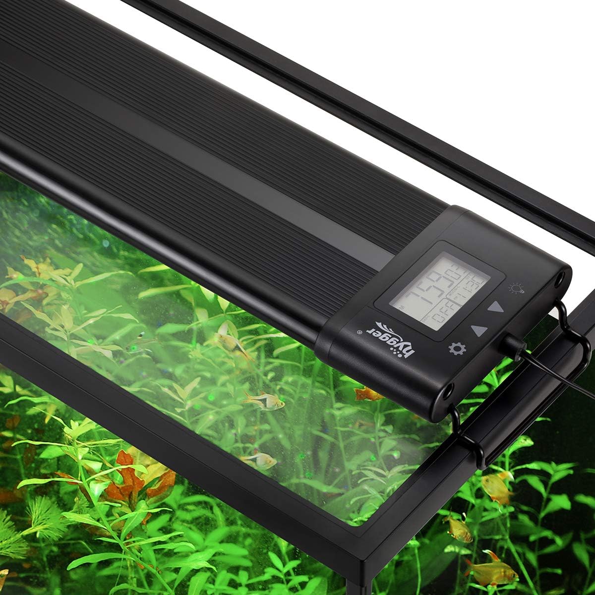Hygger Auto On Off 18-24 Inch LED Aquarium Light Extendable Dimable 7 Colors Full Spectrum Light Fixture for Freshwater Planted Tank Build in Timer Sunrise Sunset