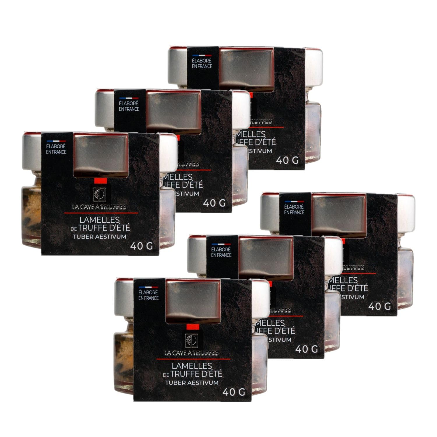 Lote de 6 láminas de trufa de verano, 37,5%, maceta de 40 g