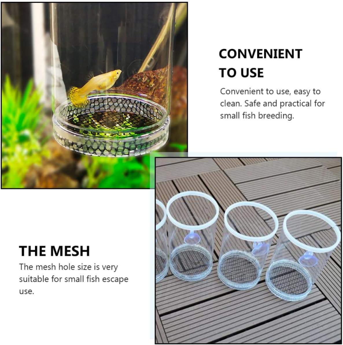 Aquarium Plastic Fish Small for Fry Isolation Breeding Box | Suction Cup Included, Fish Farming and Breeding Use, Easy to Clean, Practical for Hatching and Observation
