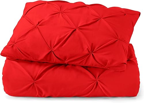 Miniatura 5 de Good Night Bedding Juego de funda de edredón  Juego de funda de edredón plisada de 3 piezas, 100% algodón de 800 hilos, con cremallera y lazos en