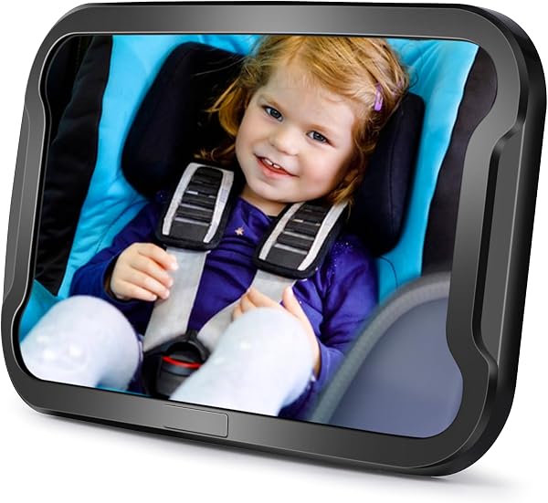 Oderra Espejo Coche Bebé Asiento Trasero, Irrompible y Ajustable 360° Espejo Bebe Coche - Espejo Seguro - Accesorio Esencial para Recién Nacidos - 2