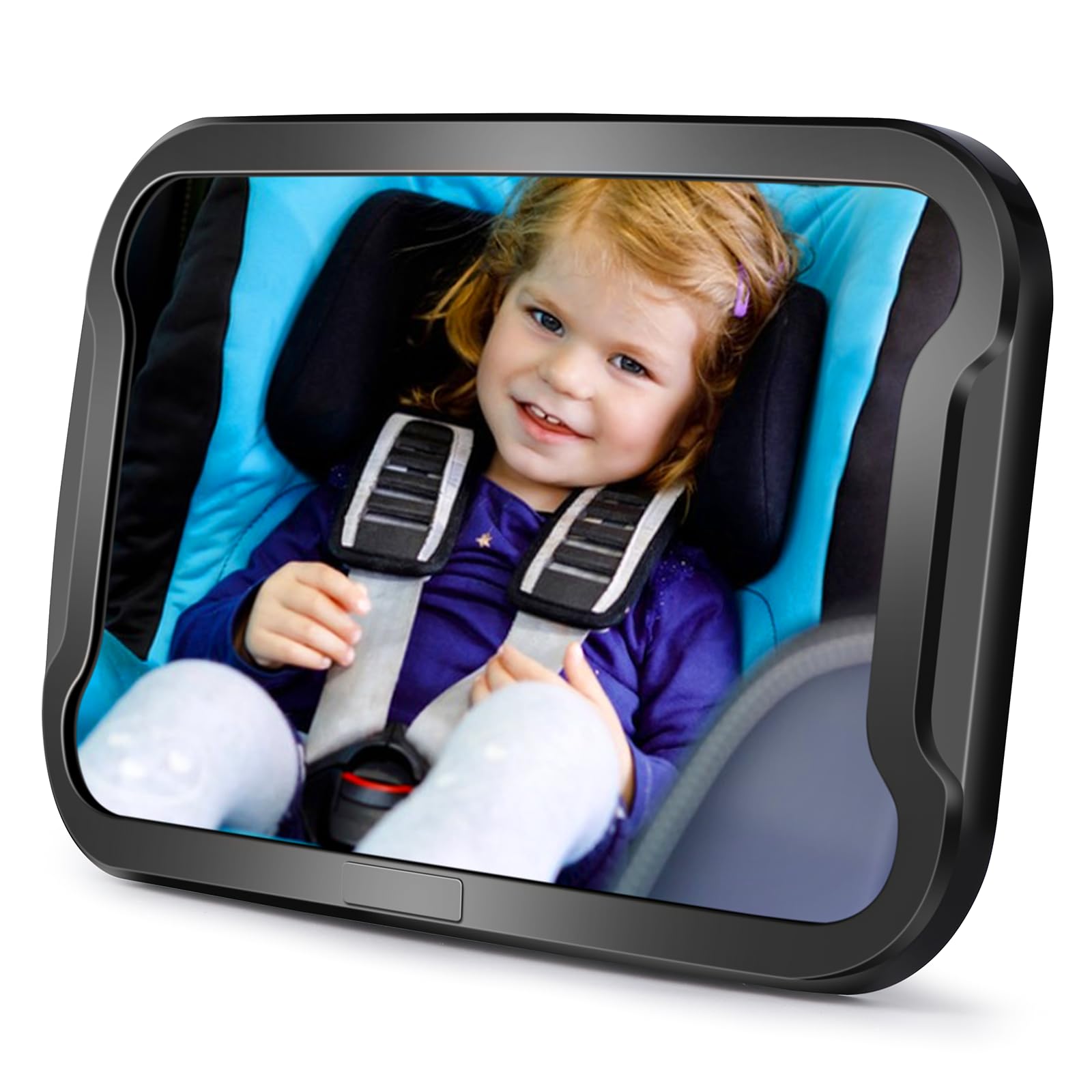 Oderra Espejo Coche Bebé Asiento Trasero, Irrompible y Ajustable 360° Espejo Bebe Coche - Espejo Seguro - Accesorio Esencial para Recién Nacidos