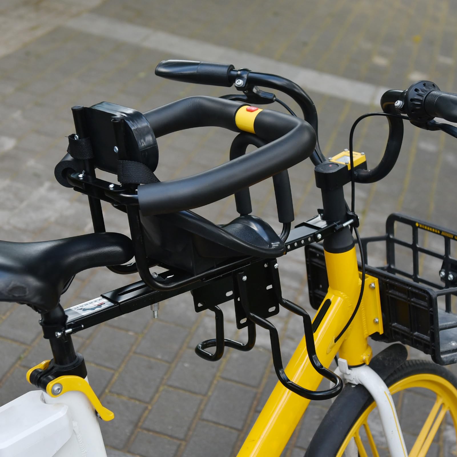 Lixada Seggiolino Anteriore per Bicicletta Sicurezza Bambino Sella per Bambini con Pedali Supporto per Appoggio per Bici da Corsa MTB