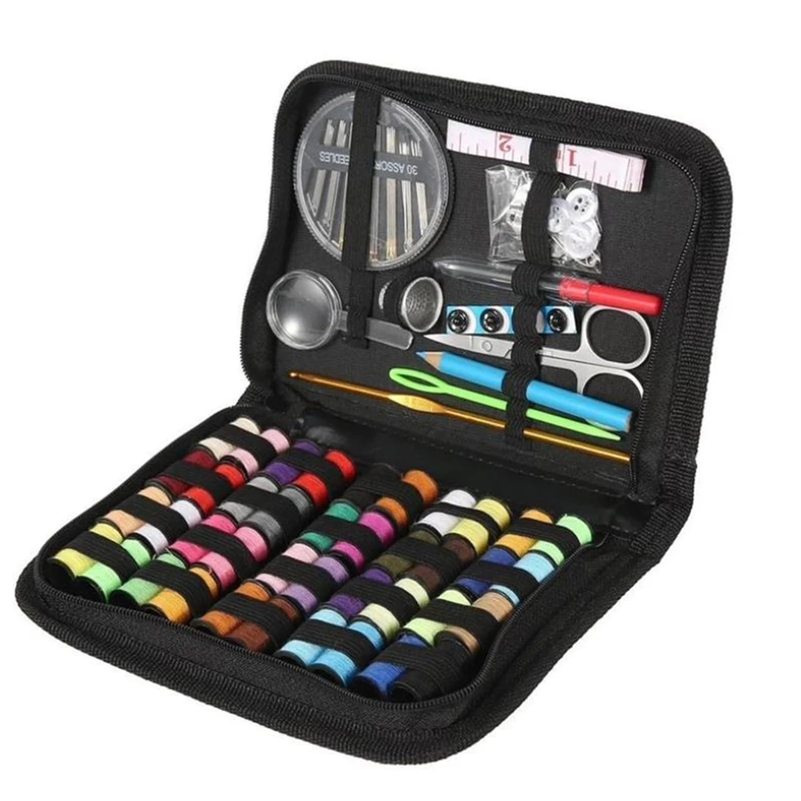 Sewing Kit Compact and Portable Hand Sewing Tools Kits Multi-Function Travel Household Box Kit Needles Scissors Thread Storage