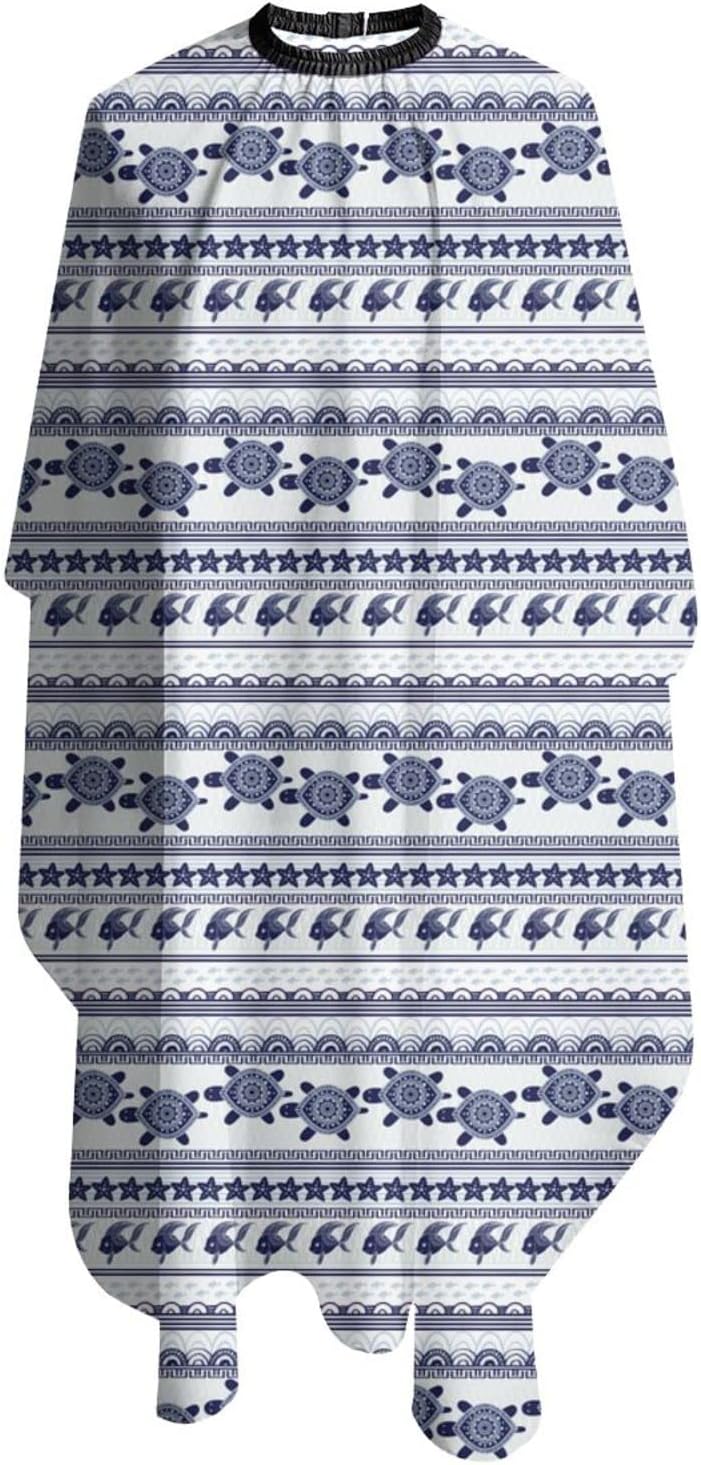 散髪ケープ 理髪店 ヘアーエプロン ストライプ 縞 エスニック柄 カメ エプロンヘア 染色 サロンガウン 美容院 男性 女性 大人 防水 刈布 折りたたみ式 140cm 168cm 静電防止 ファミリー理髪