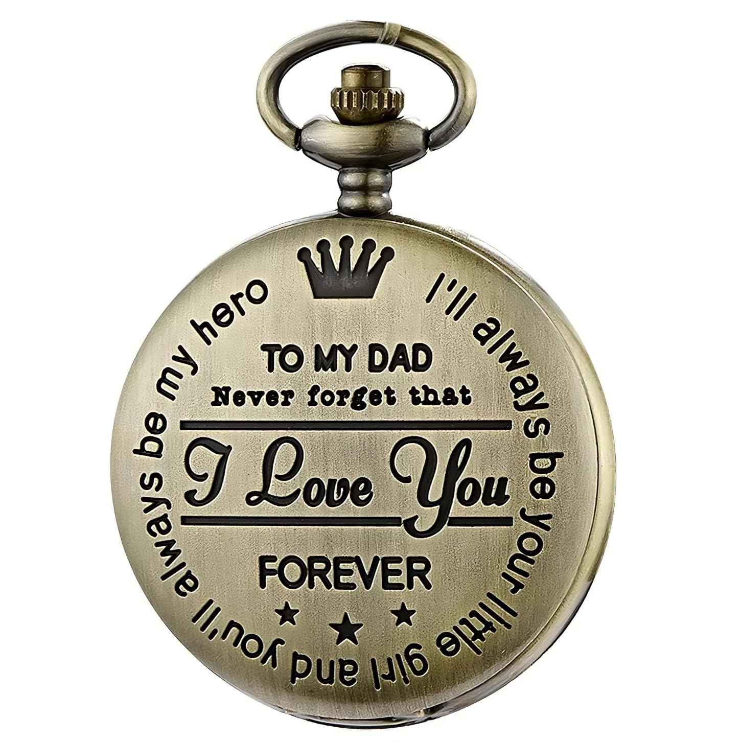 Fathers Day Theme Classic Pocket Watch Key Chains, Gifts for Dads, Birthday Gift for Papa, Father or Grandpa Emotional Love Expressing Message Engraved, for Special Occassions like Fathers Day