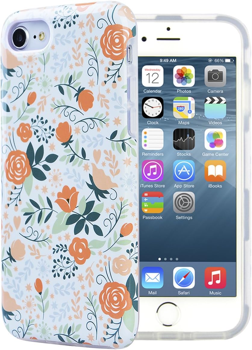 Dimaka Case for iPhone 7 Case, iPhone 8 Case, iPhone seFloral Flower Cute Case, Dual Layer Covers for Girls, Sturdy and Protective Bumper for iPhone se,iPhone 7 and 8 (132, iPhone 7 & 8)