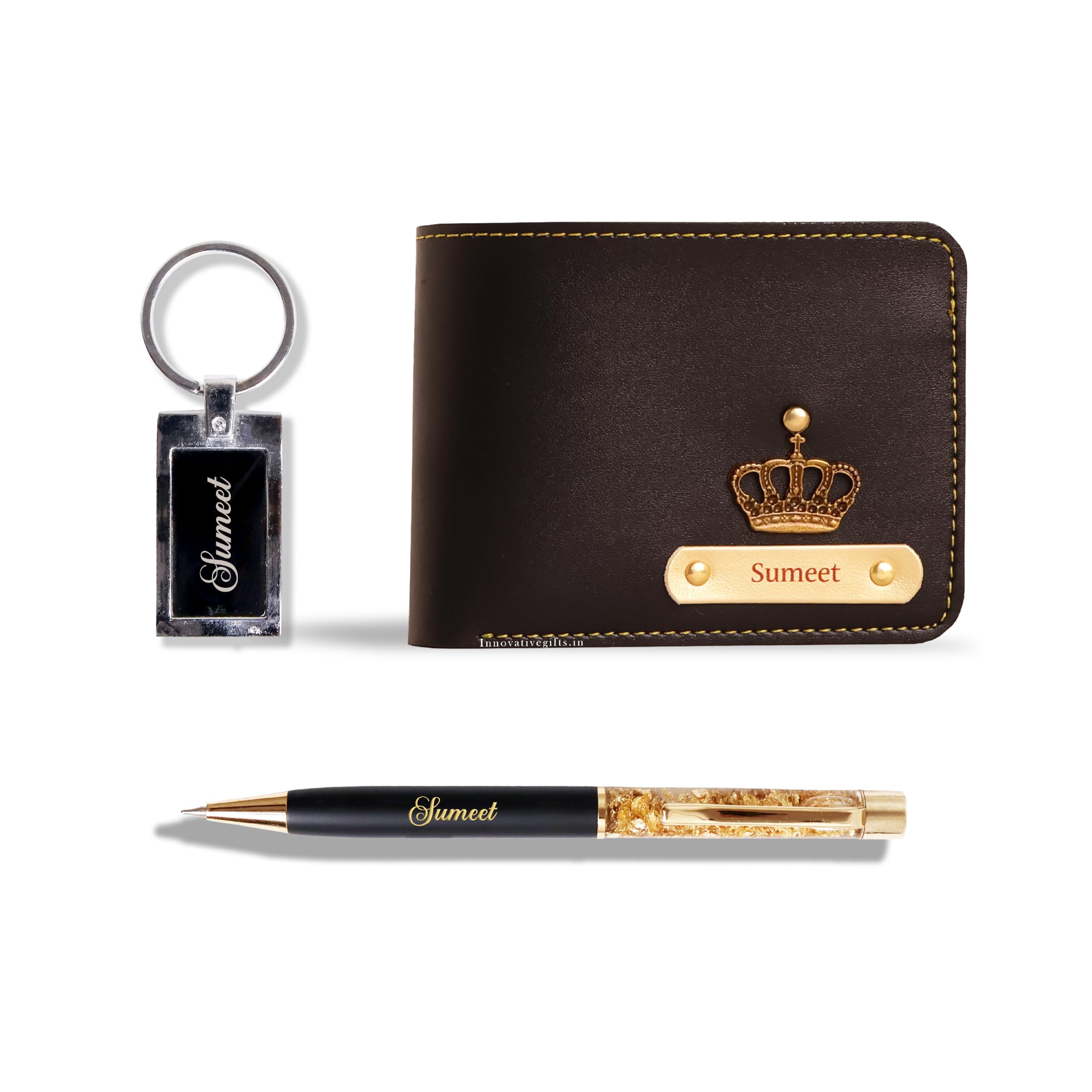 Best Personalized Gift for Men, Customized Wallet with Name & Charm, Unique Wallet with a Personalized Touch (Wallet + Pen + Keychain Combo)-image-10