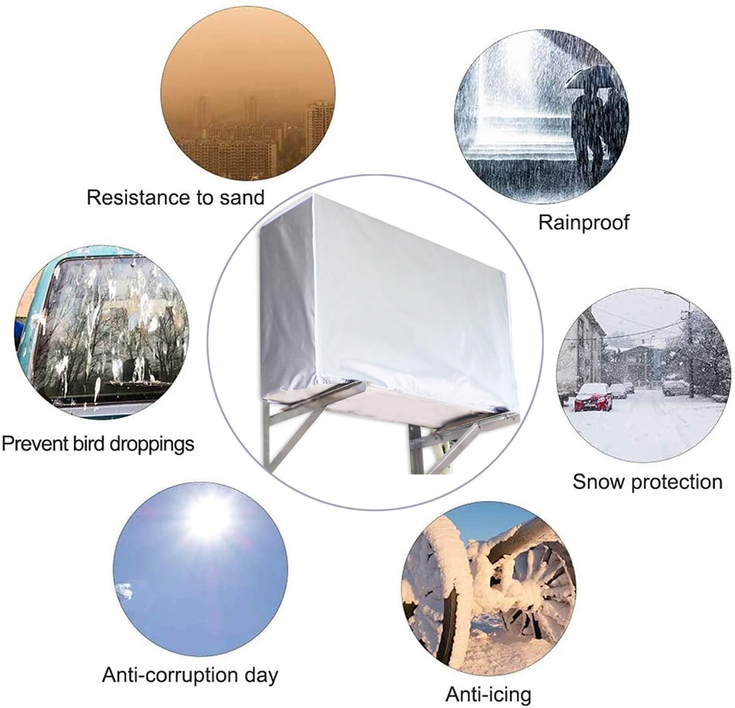 Copertura Condizionatore Esterno Impermeabile Protezione Solare 96x40x73cm