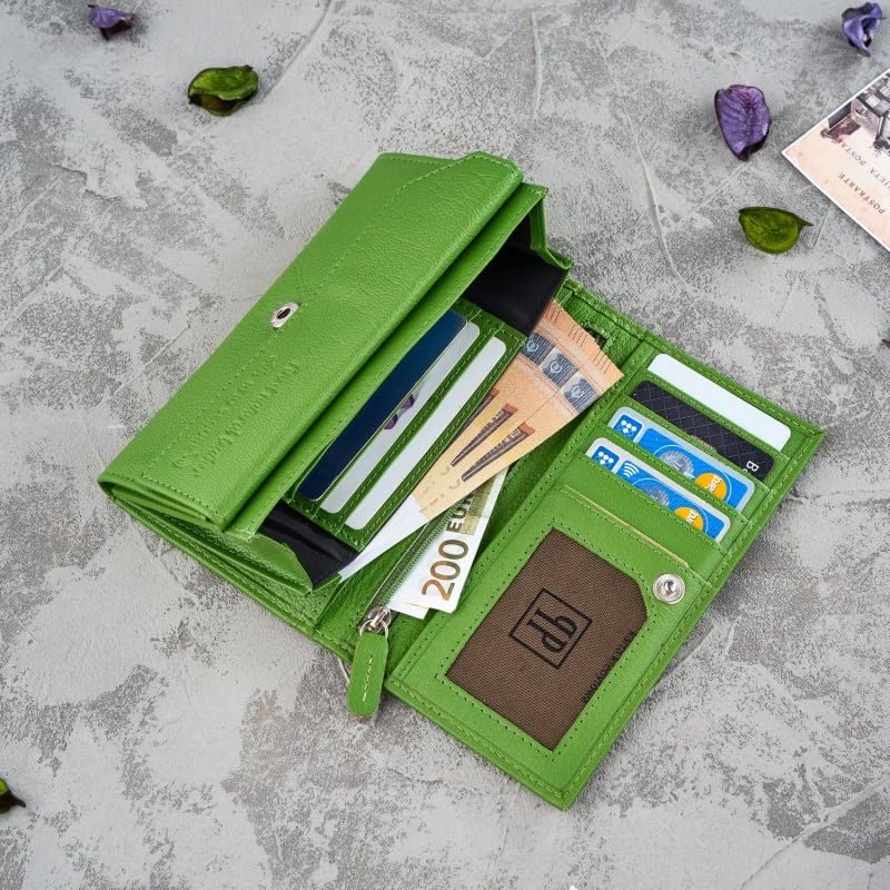 Geschenk-Set für Sie Damen Blumen Geldbörse T-45 und Leder Kartenetui T-151 ZUP-144-GR