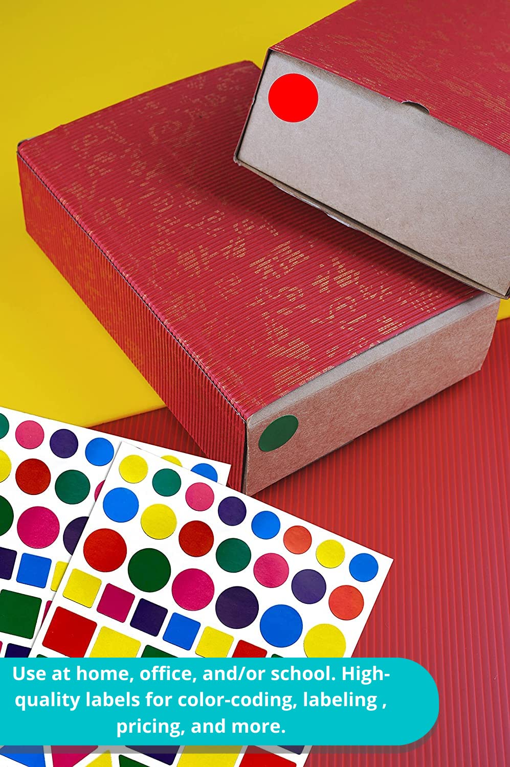 Royal Green Color Coding Labels 5 Colors Stickers 1800 Pack