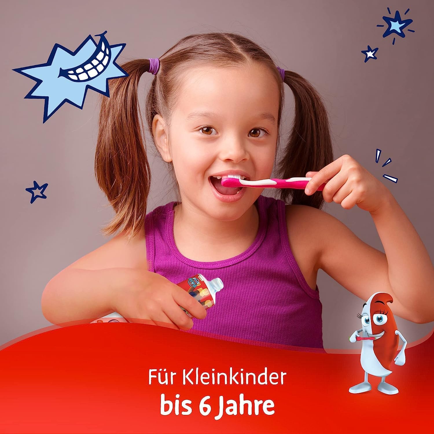 Zahnpasta 3er Set Take Care Erdbeere (3X50 ml) - Kinderzahnpasta - Zahnpasta Weisse Zähne - Zahnpasta mit Geschmack