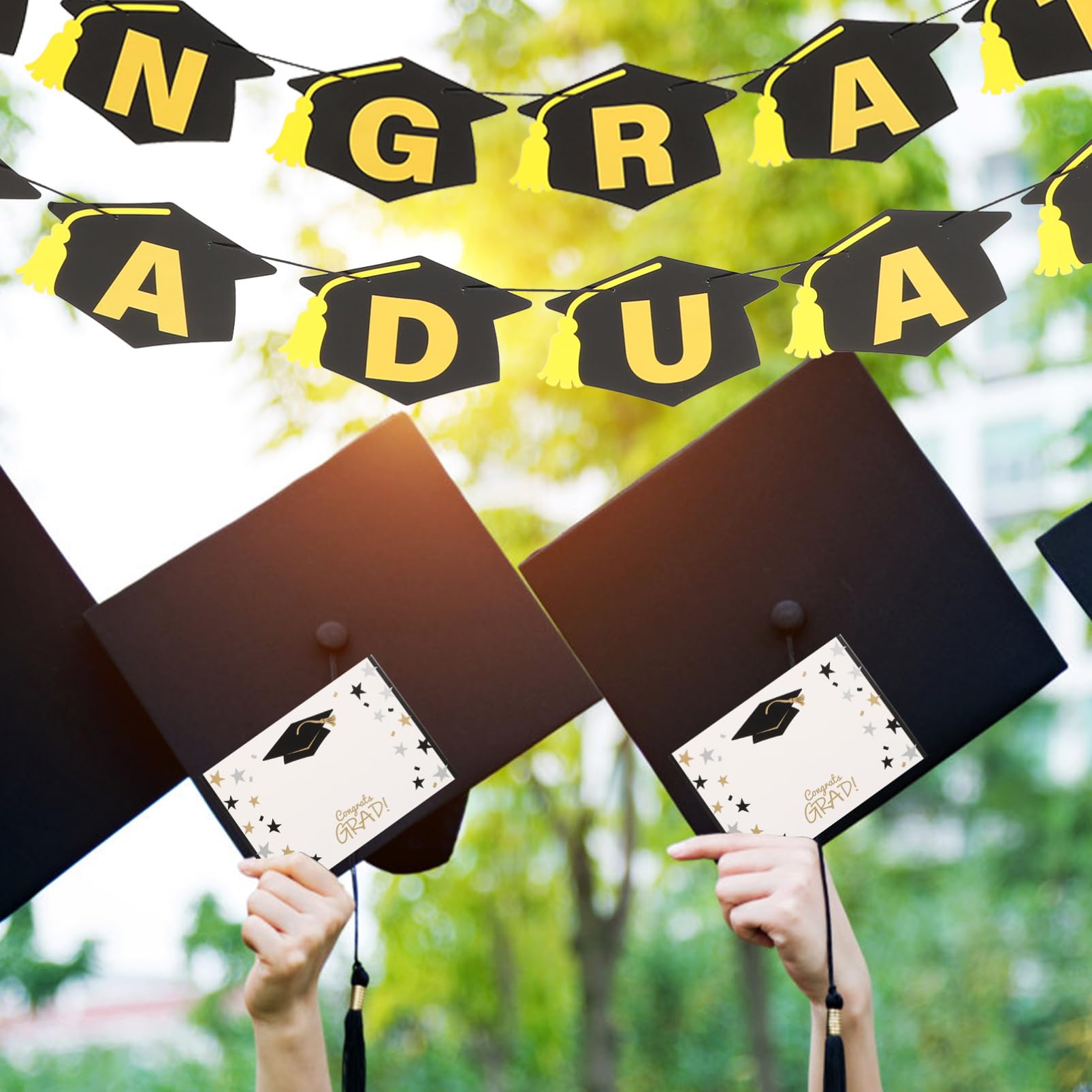 PRETYZOOM 3 Juegos de graduación decoraciones Pararse revelar favores fondo muro guirnalda adornos de pared decoración pared pancartas decorativas Decoración de pared de fiesta Papel