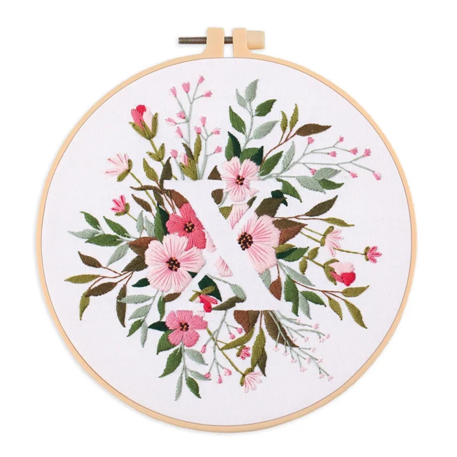 LKLNKVL embroidery, Embroidery Kit， For Beginner And Adults Starter Kit(Color X,With 20cm hoop)